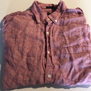 JCrew linen button down salmon slim medium